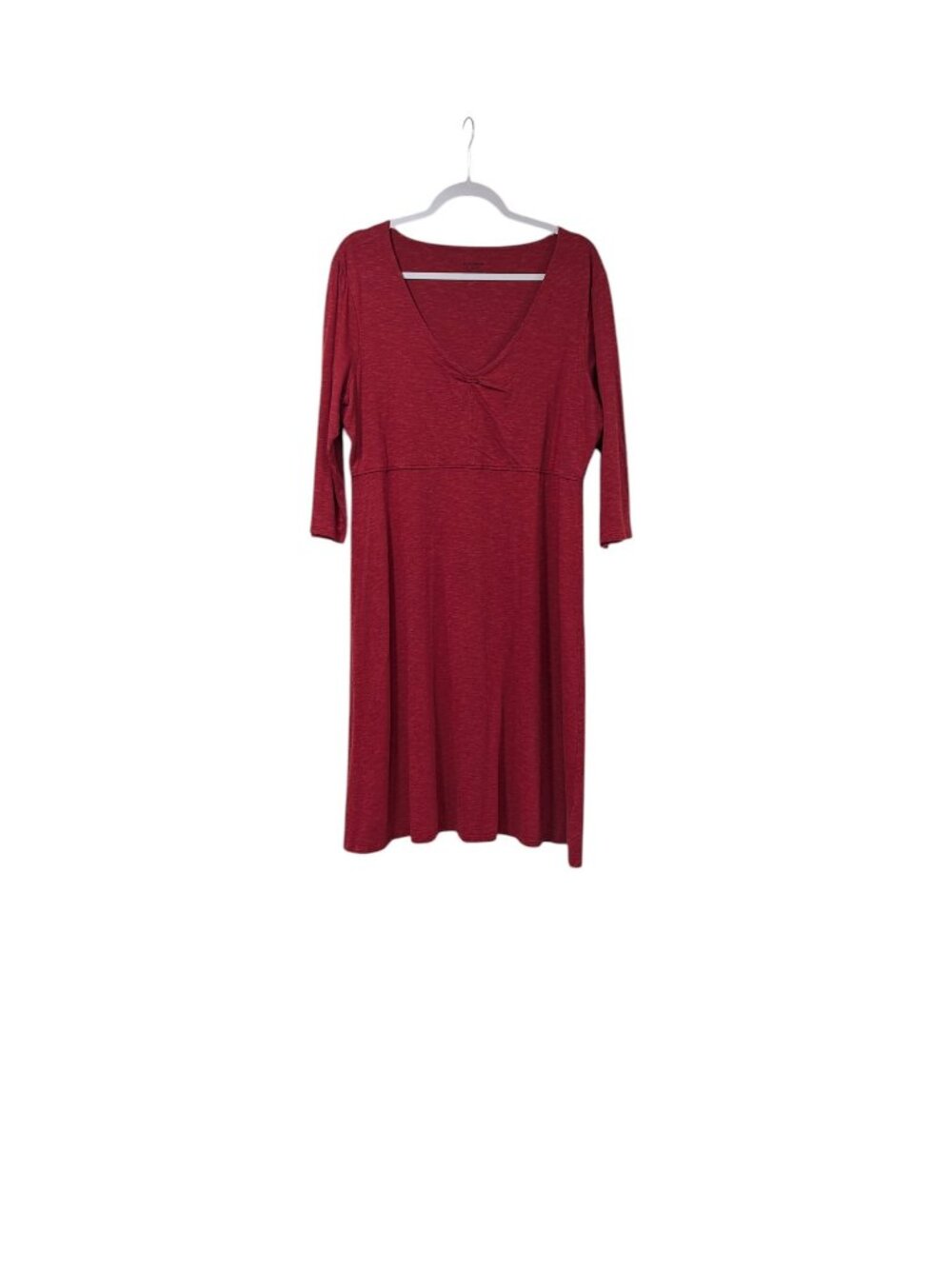 Toad & Co Maroon Rosalinda Twist-Front V-Neck Midi Dress Elegant Timeless Sz XL